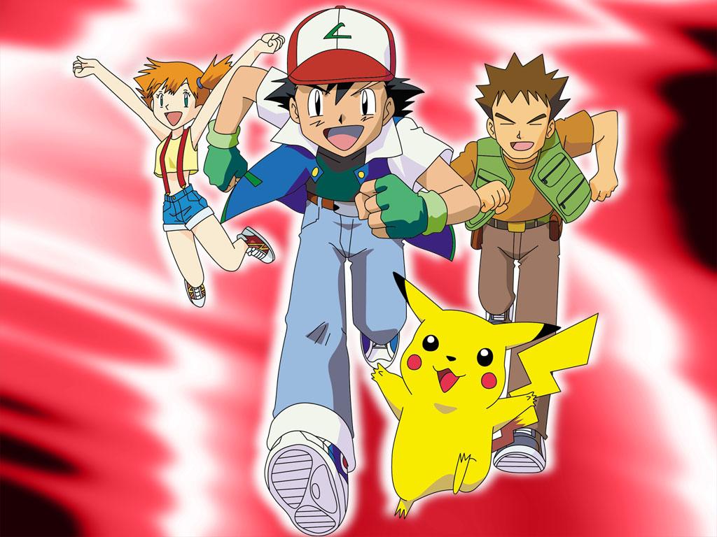 Ash, Pikachu, Misty and Brock