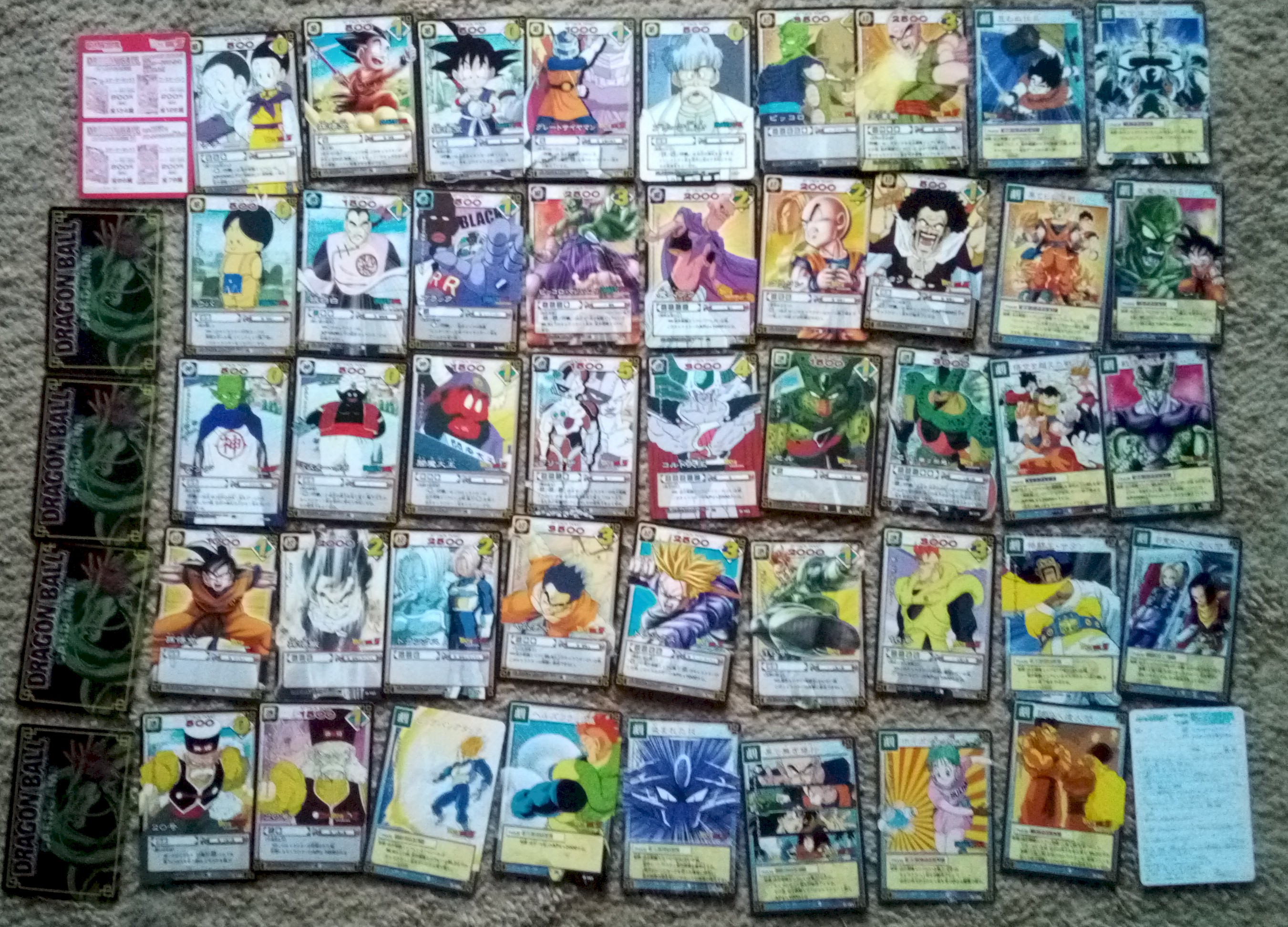 Assortment Of Japanese Dragon Ball Bandai Trading Cards n/m